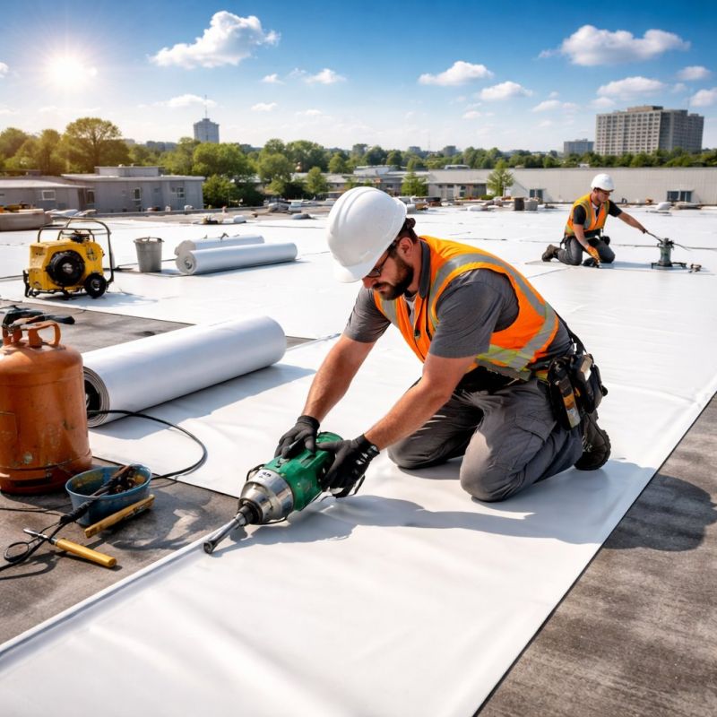 Single Ply Roof Installation in Barnegat Light, NJ